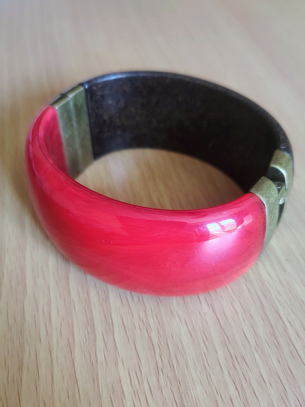 Red Resin Statement Bangle Bracelet